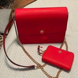 Brand new Tory Burch purse with mini matching wallet.